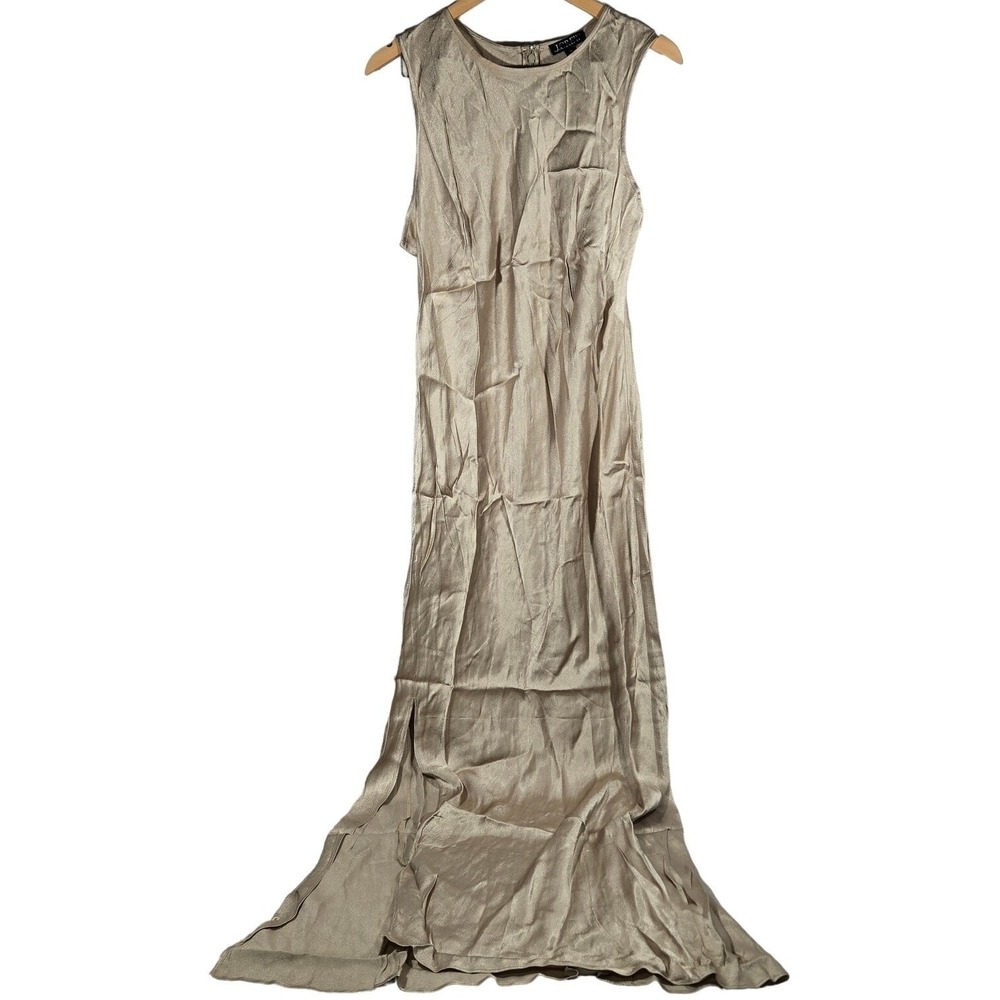 J. Crew High-neck slip dress in luster crepe in Light Khaki 18‎ NWT